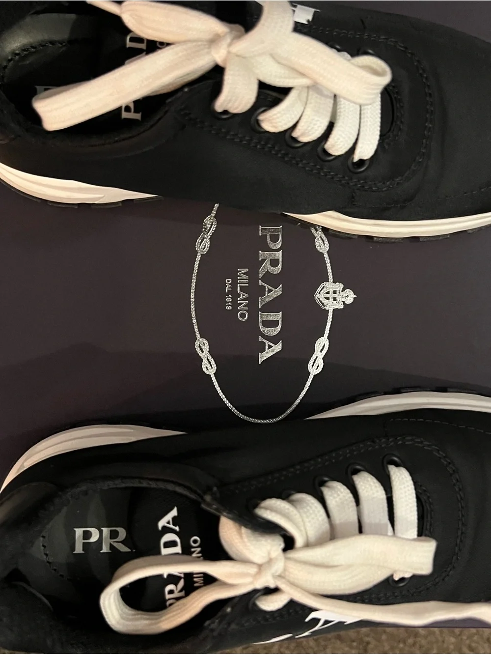 Prada Calzature Donna Sneakers - Black & White Logo